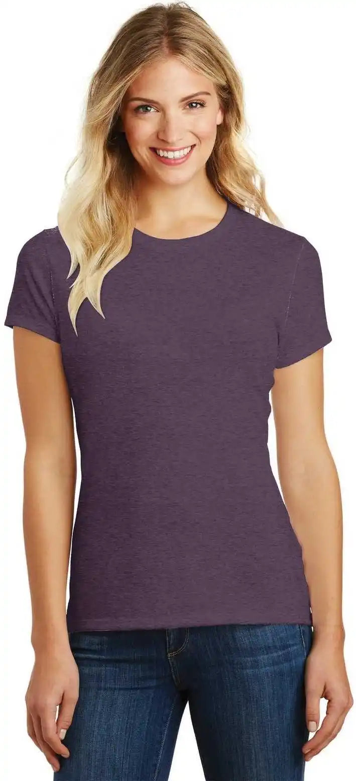 District Dm108l Women’s Perfect Blend Tee Heathered Eggplant