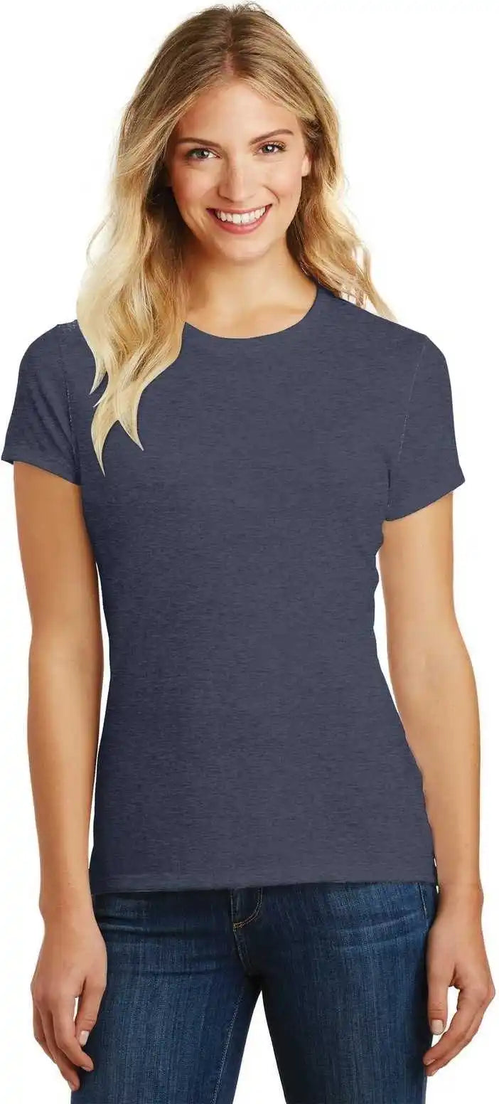 District Dm108l Women’s Perfect Blend Tee Heathered Navy