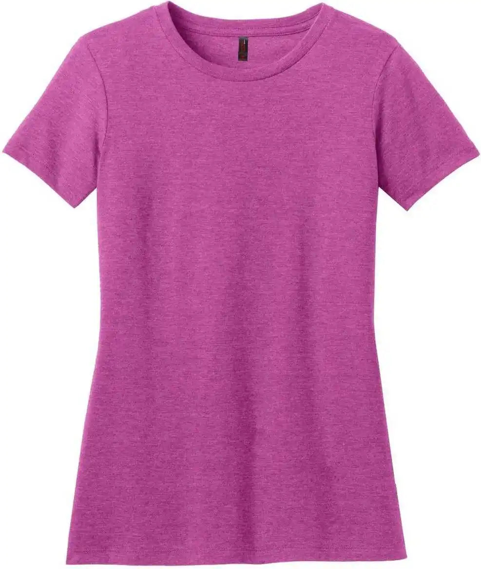 District Dm108l Women’s Perfect Blend Tee - Heathered Pink Raspberry