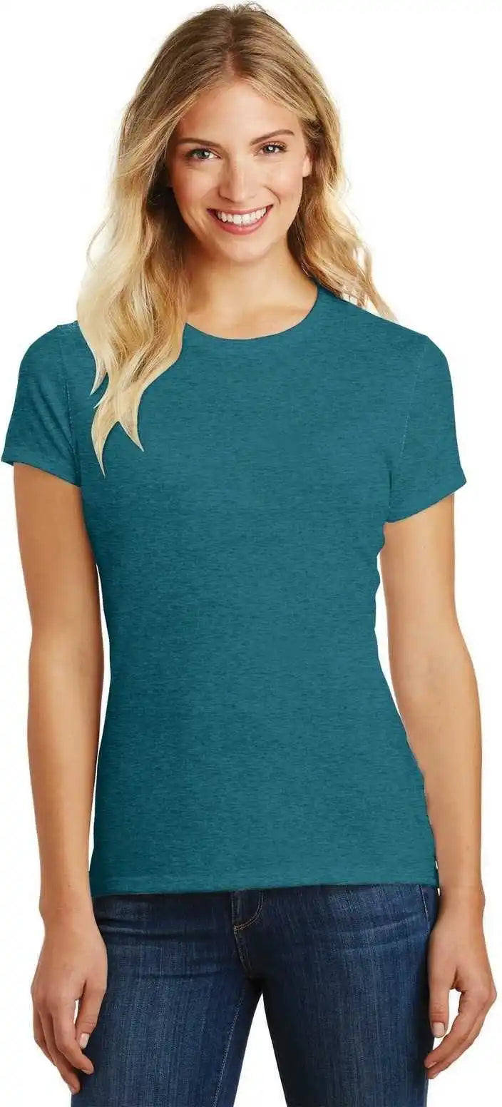 District Dm108l Women’s Perfect Blend Tee - Heathered Teal