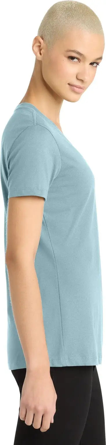 District Dm1170l Women’s Perfect Weight V-neck Tee - Blue Fog
