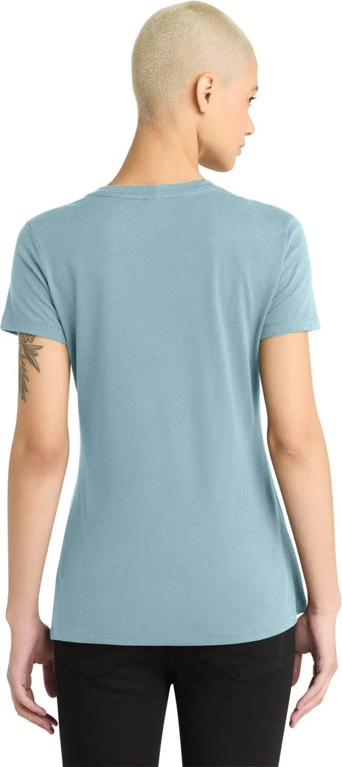 District Dm1170l Women’s Perfect Weight V-neck Tee - Blue Fog