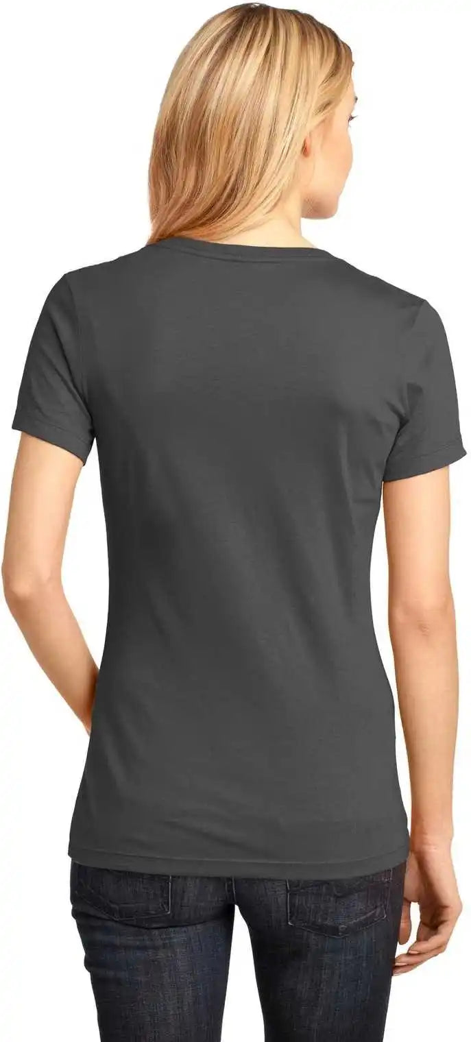 District Dm1170l Women’s Perfect Weight V-neck Tee - Charcoal