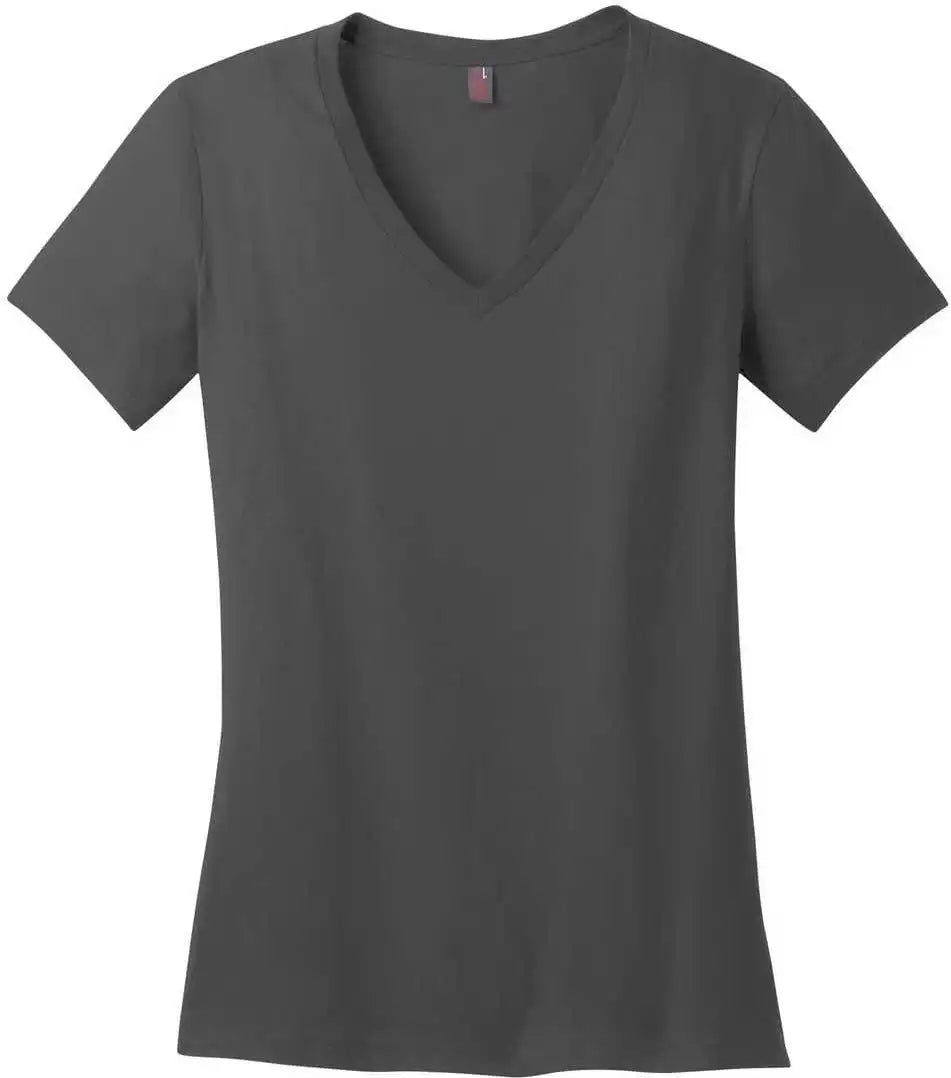 District Dm1170l Women’s Perfect Weight v Neck Tee Charcoal