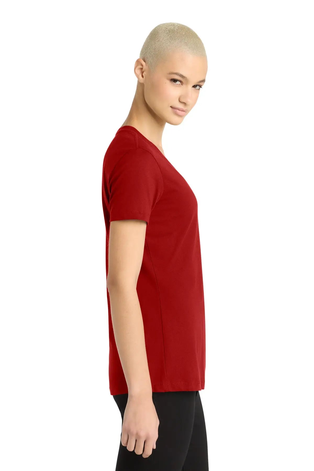 District Dm1170l Women’s Perfect Weight V-neck Tee - Classic Red