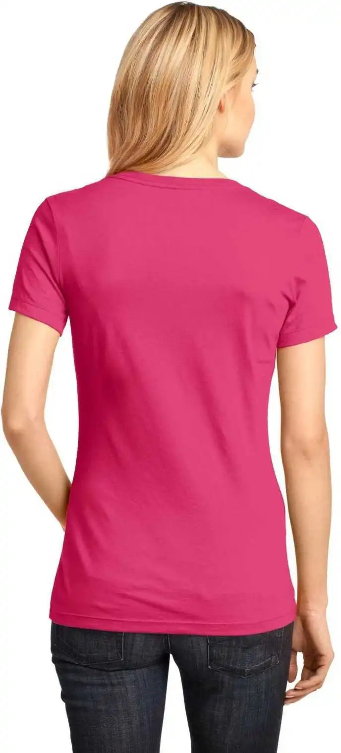District Dm1170l Women’s Perfect Weight V-neck Tee - Dark Fuchsia