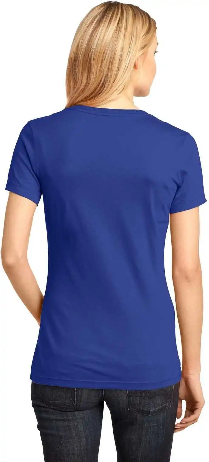 District Dm1170l Women’s Perfect Weight v Neck Tee Deep Royal