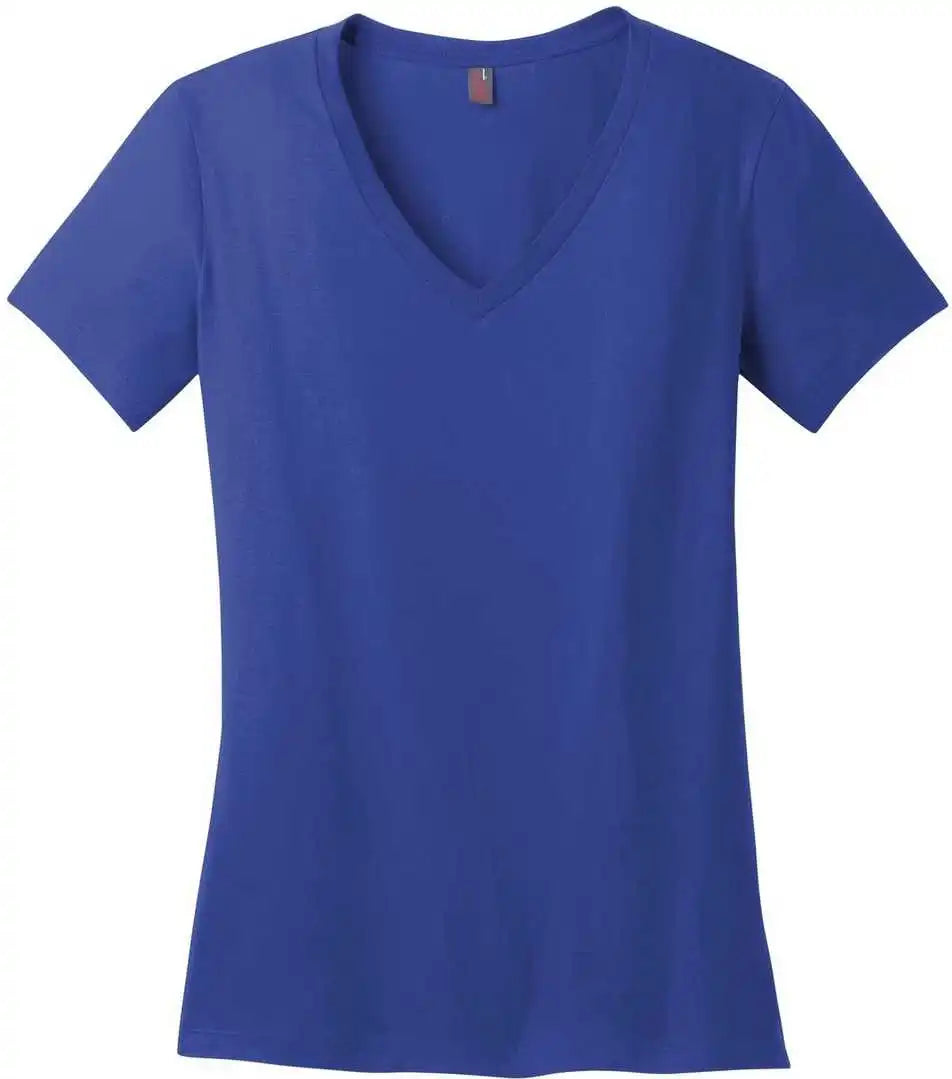 District Dm1170l Women’s Perfect Weight v Neck Tee Deep Royal
