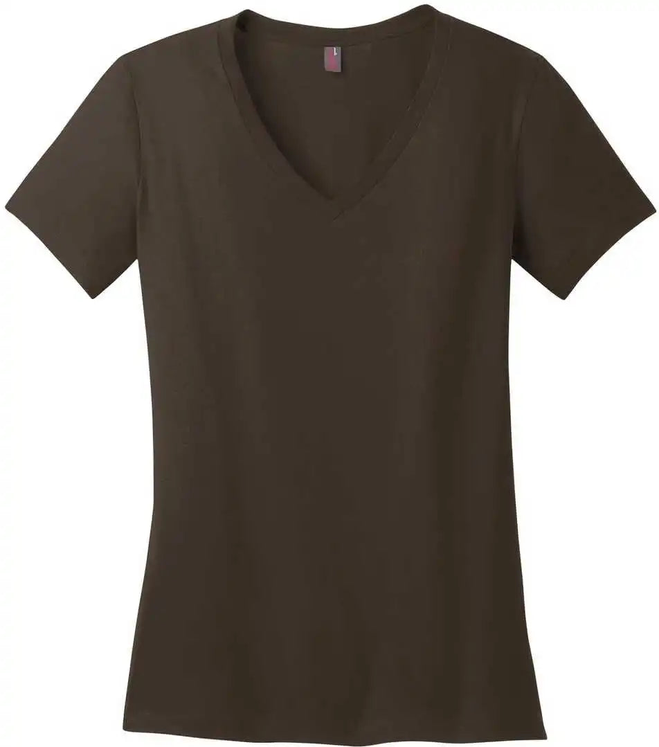 District Dm1170l Women’s Perfect Weight v Neck Tee Espresso