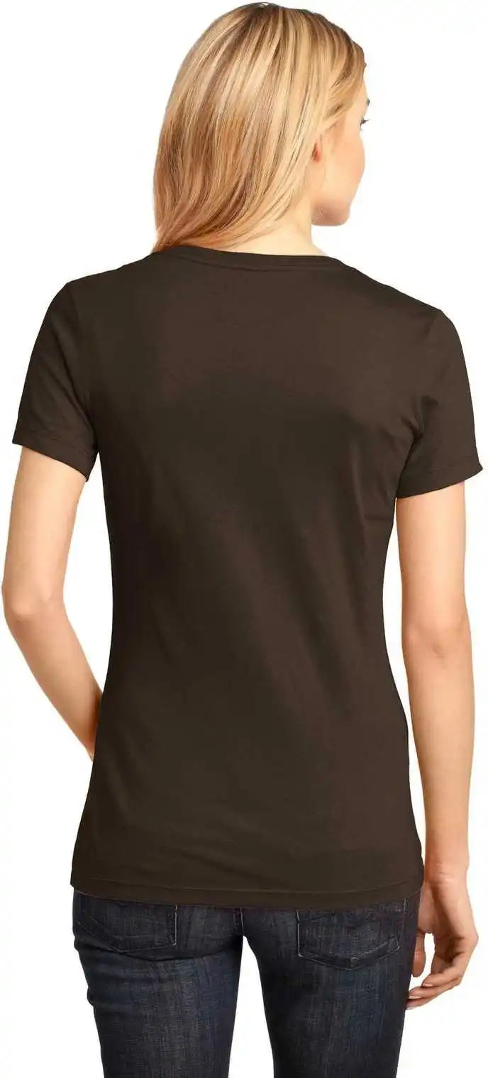District Dm1170l Women’s Perfect Weight V-neck Tee - Espresso