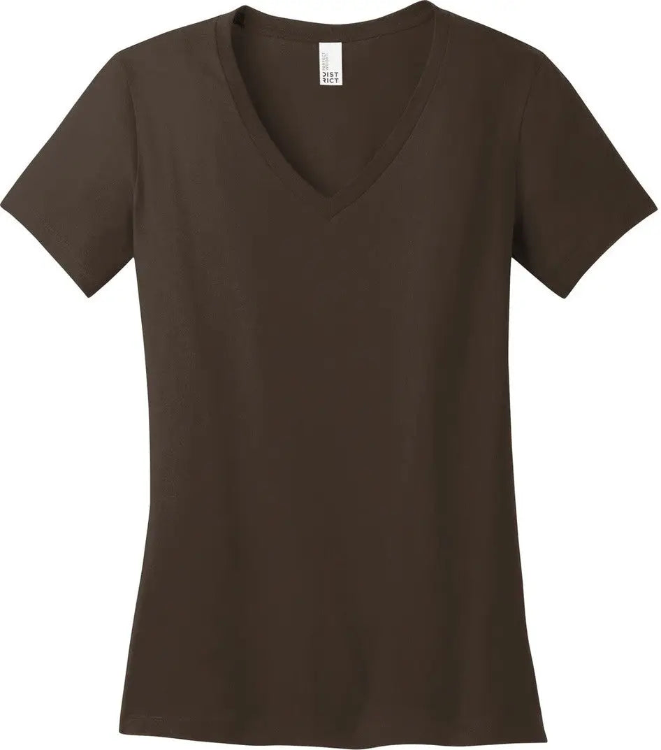 District Dm1170l Women’s Perfect Weight V-neck Tee - Espresso