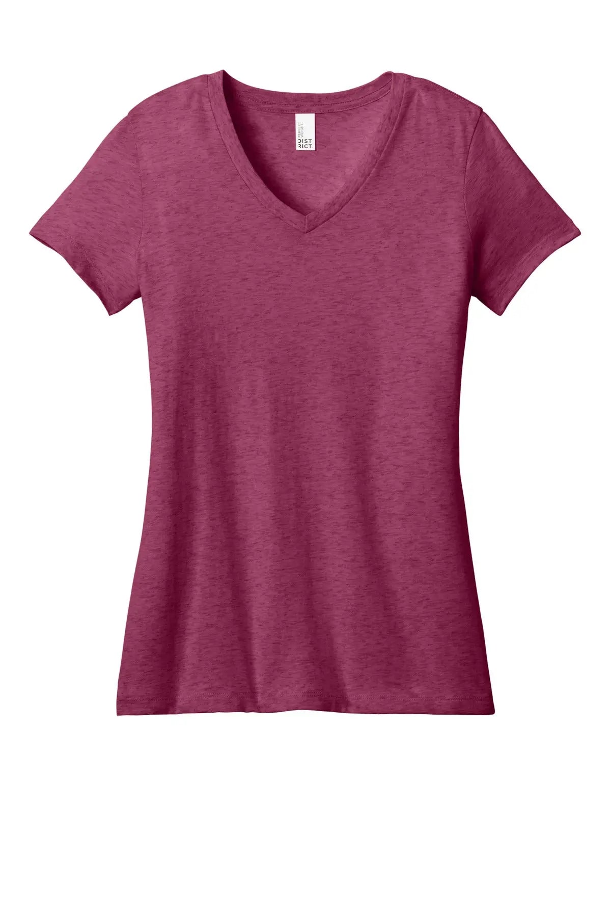 District Dm1170l Women’s Perfect Weight V-neck Tee - Heathered Loganberry