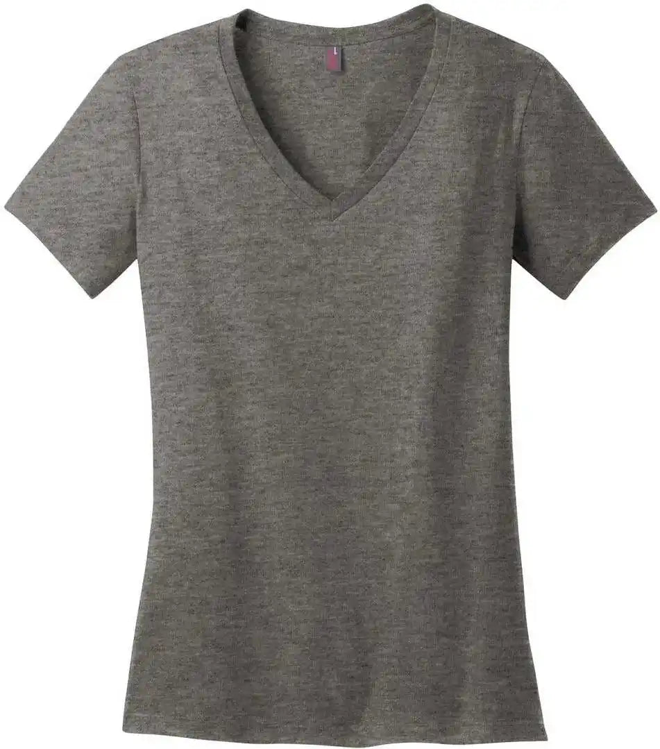 District Dm1170l Women’s Perfect Weight v Neck Tee Heathered Charcoal