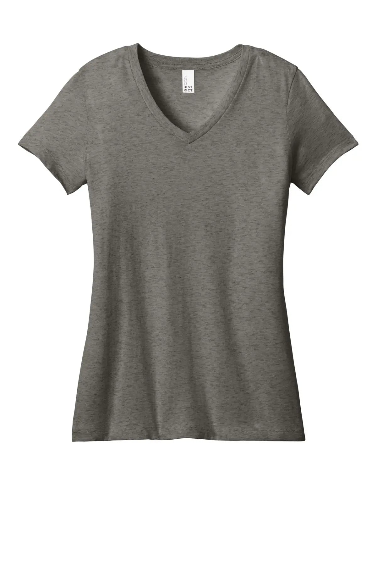 District Dm1170l Women’s Perfect Weight V-neck Tee - Heathered Charcoal