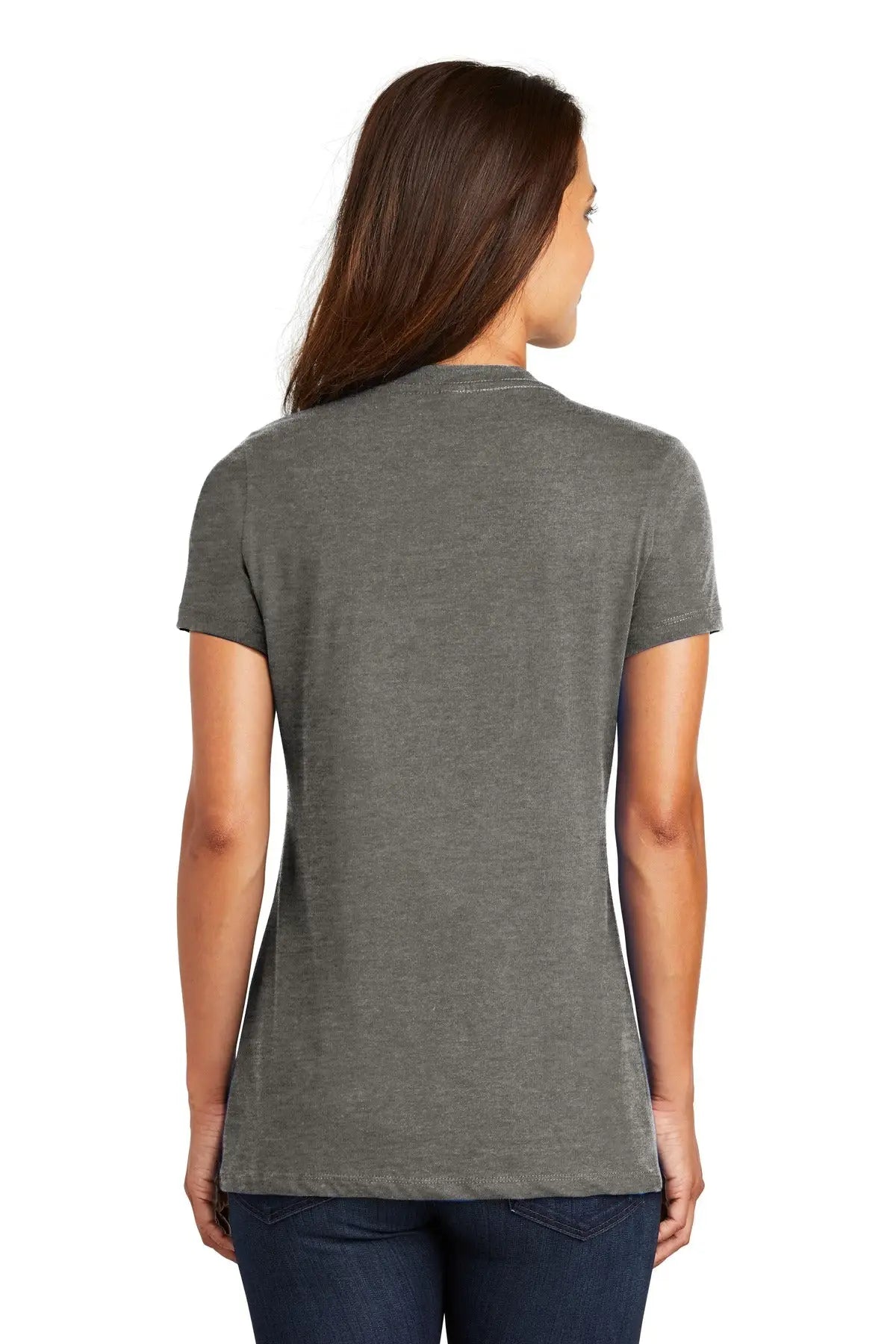 District Dm1170l Women’s Perfect Weight V-neck Tee - Heathered Charcoal