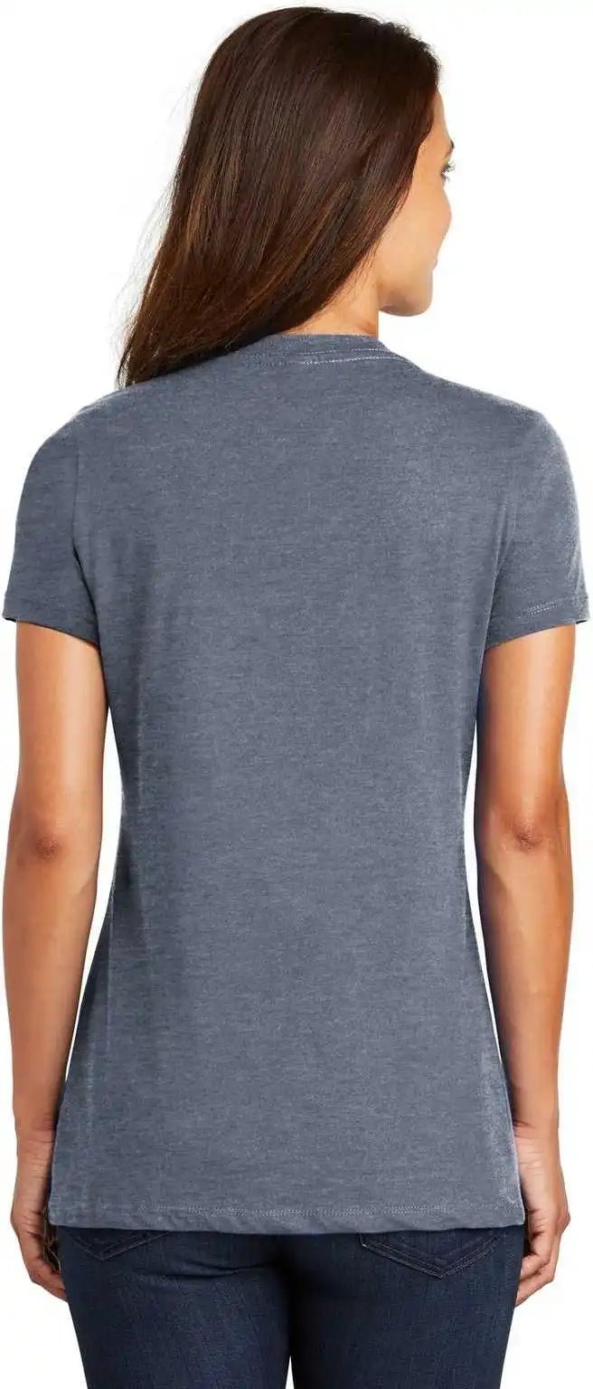 District Dm1170l Women’s Perfect Weight v Neck Tee Heathered Navy