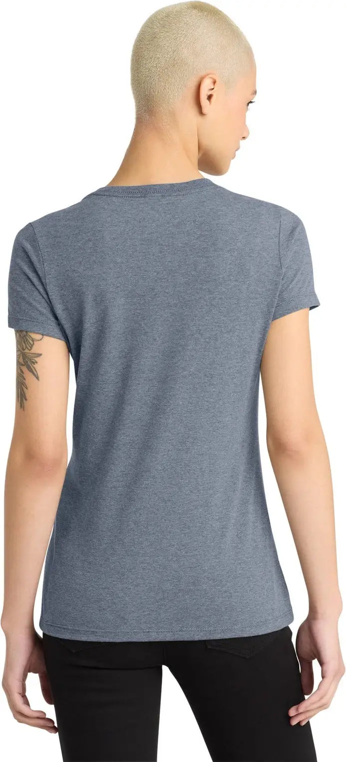 District Dm1170l Women’s Perfect Weight V-neck Tee - Heathered Navy