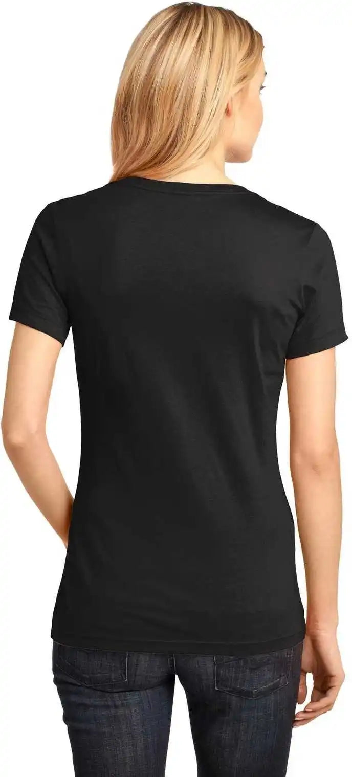 District Dm1170l Women’s Perfect Weight v Neck Tee Jet Black