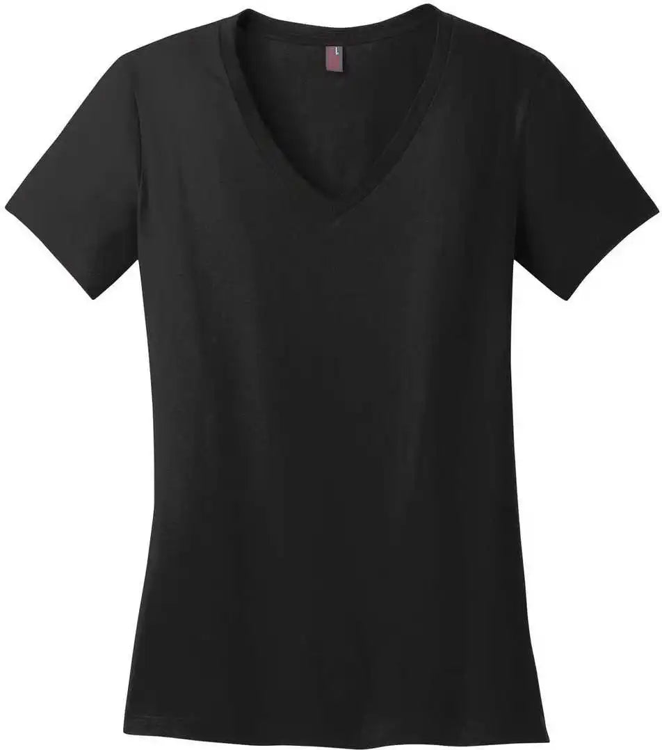 District Dm1170l Women’s Perfect Weight v Neck Tee Jet Black