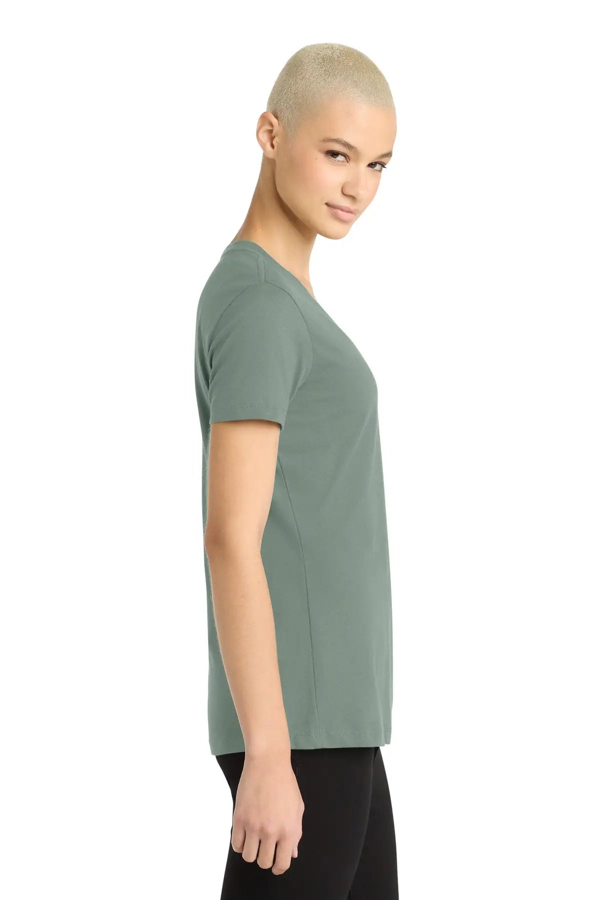 District Dm1170l Women’s Perfect Weight V-neck Tee - Laurel Green