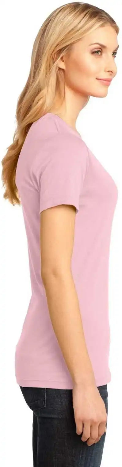 District Dm1170l Women’s Perfect Weight v Neck Tee Light Pink