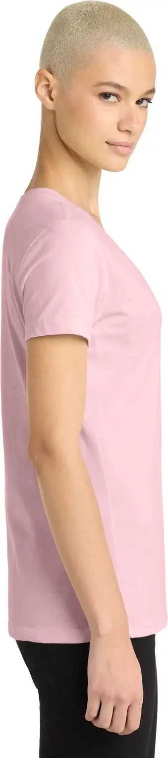District Dm1170l Women’s Perfect Weight V-neck Tee - Light Pink