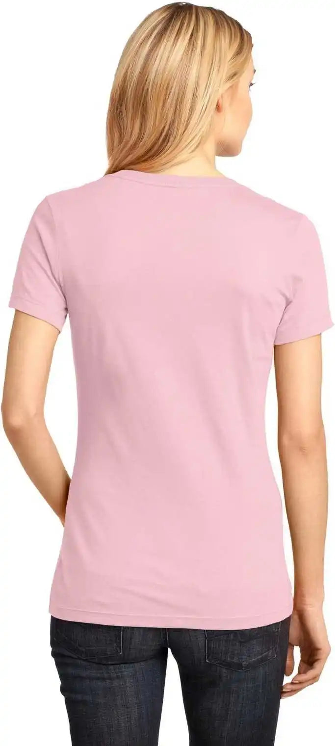 District Dm1170l Women’s Perfect Weight v Neck Tee Light Pink