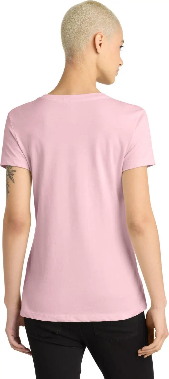 District Dm1170l Women’s Perfect Weight V-neck Tee - Light Pink