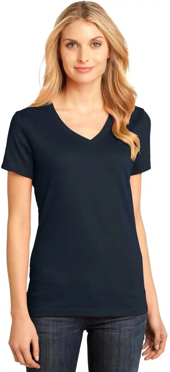 District Dm1170l Women’s Perfect Weight v Neck Tee New Navy