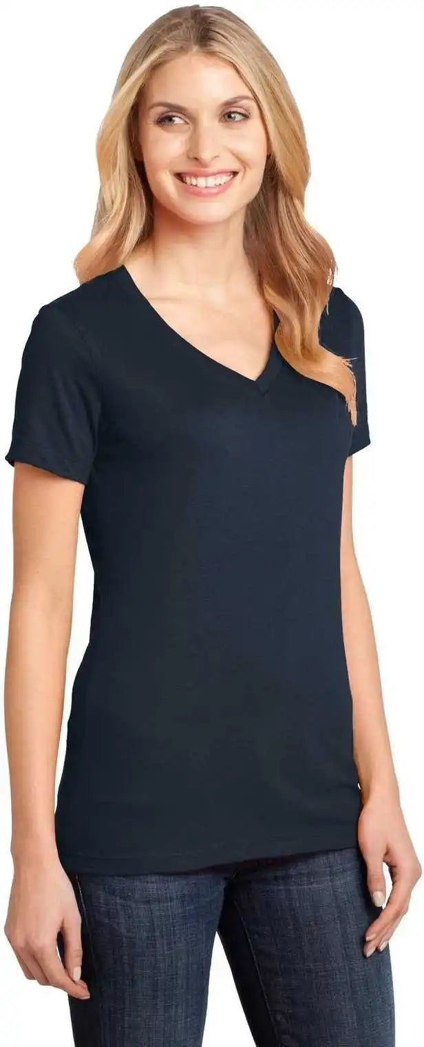 District Dm1170l Women’s Perfect Weight v Neck Tee New Navy