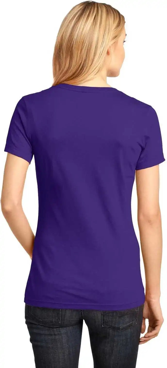 District Dm1170l Women’s Perfect Weight v Neck Tee Purple