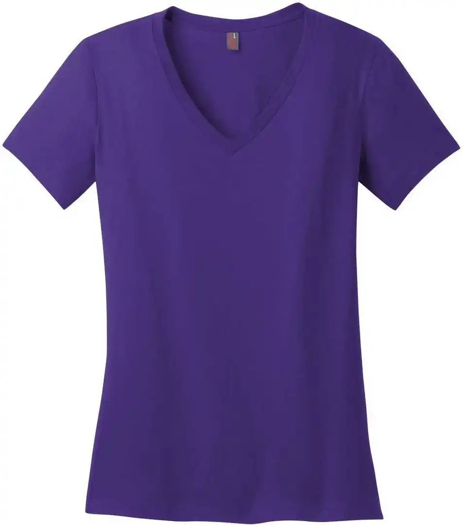 District Dm1170l Women’s Perfect Weight v Neck Tee Purple