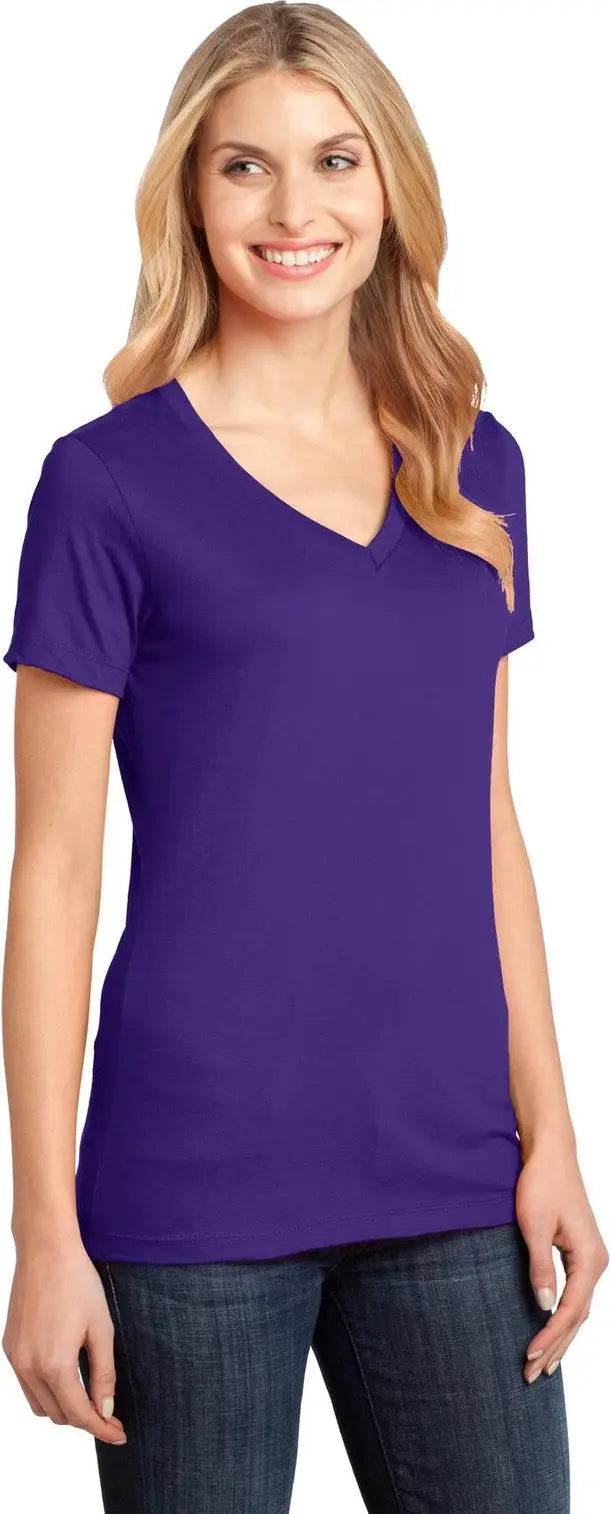 District Dm1170l Women’s Perfect Weight V-neck Tee - Purple