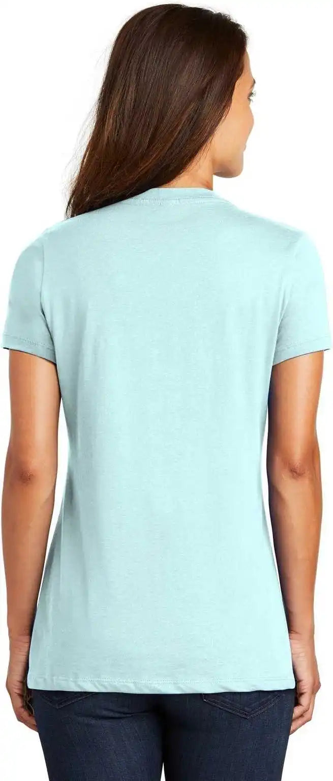 District Dm1170l Women’s Perfect Weight V-neck Tee - Seaglass Blue