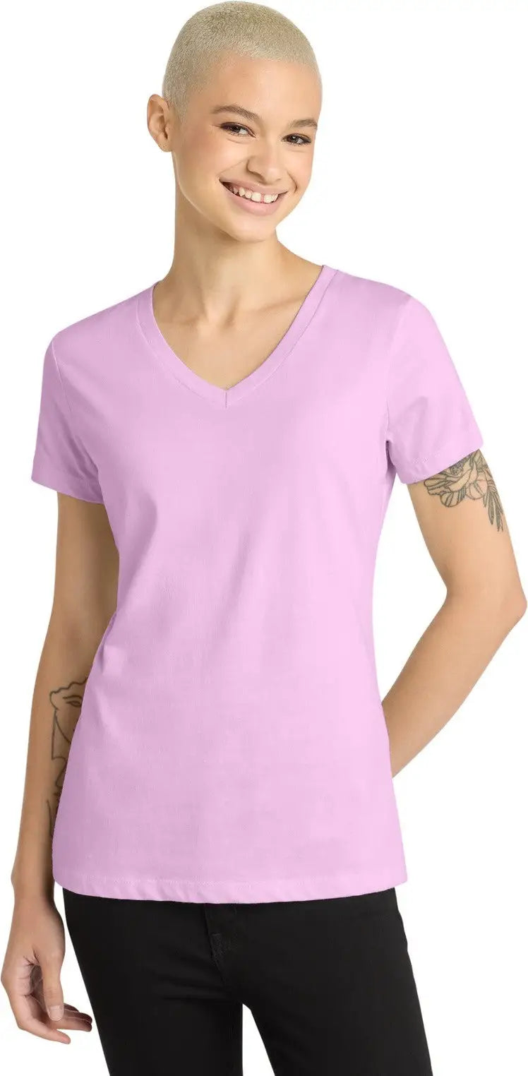 District Dm1170l Women’s Perfect Weight V-neck Tee - Soft Purple