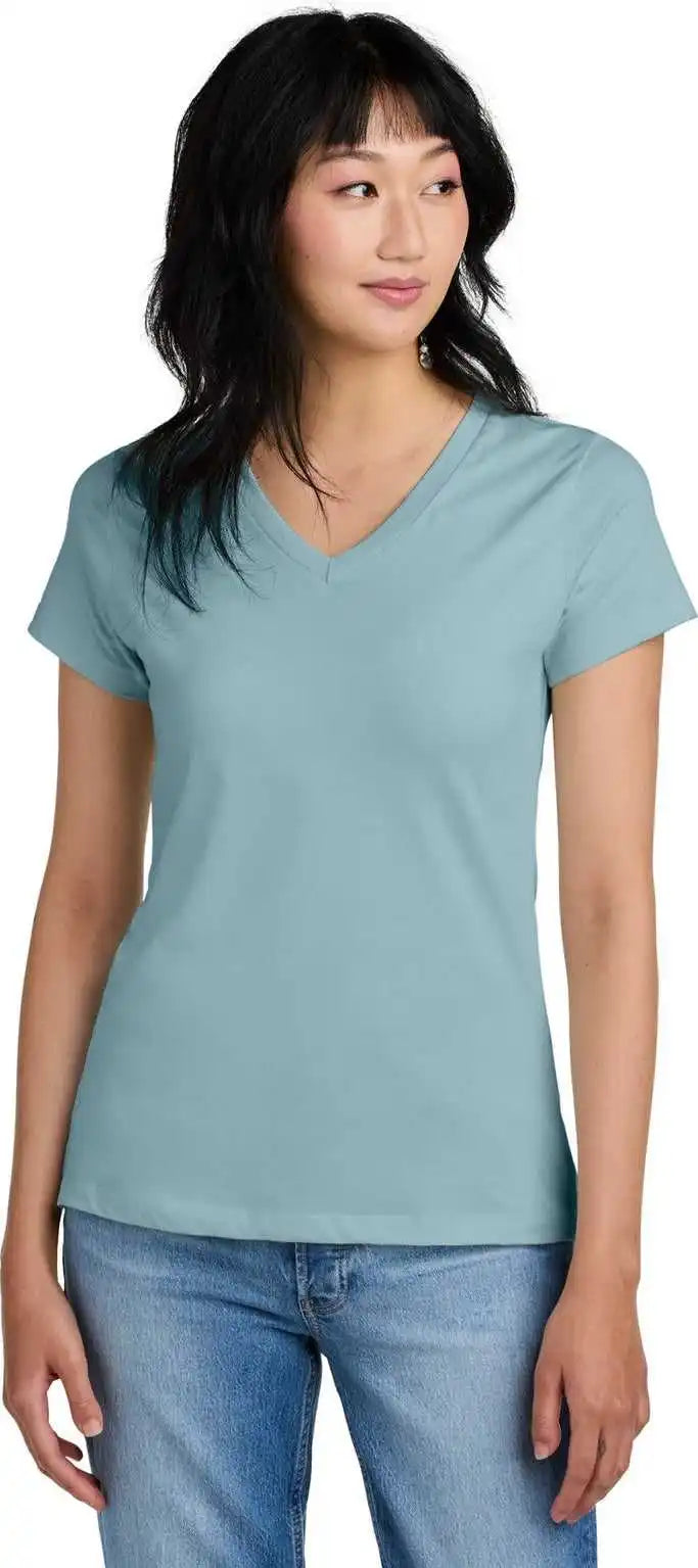District Dm1170l Women’s Perfect Weight Vneck Tee - Bluefog