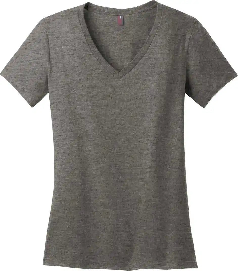 District Dm1170l Women’s Perfect Weight Vneck Tee - Heathered Charcoal