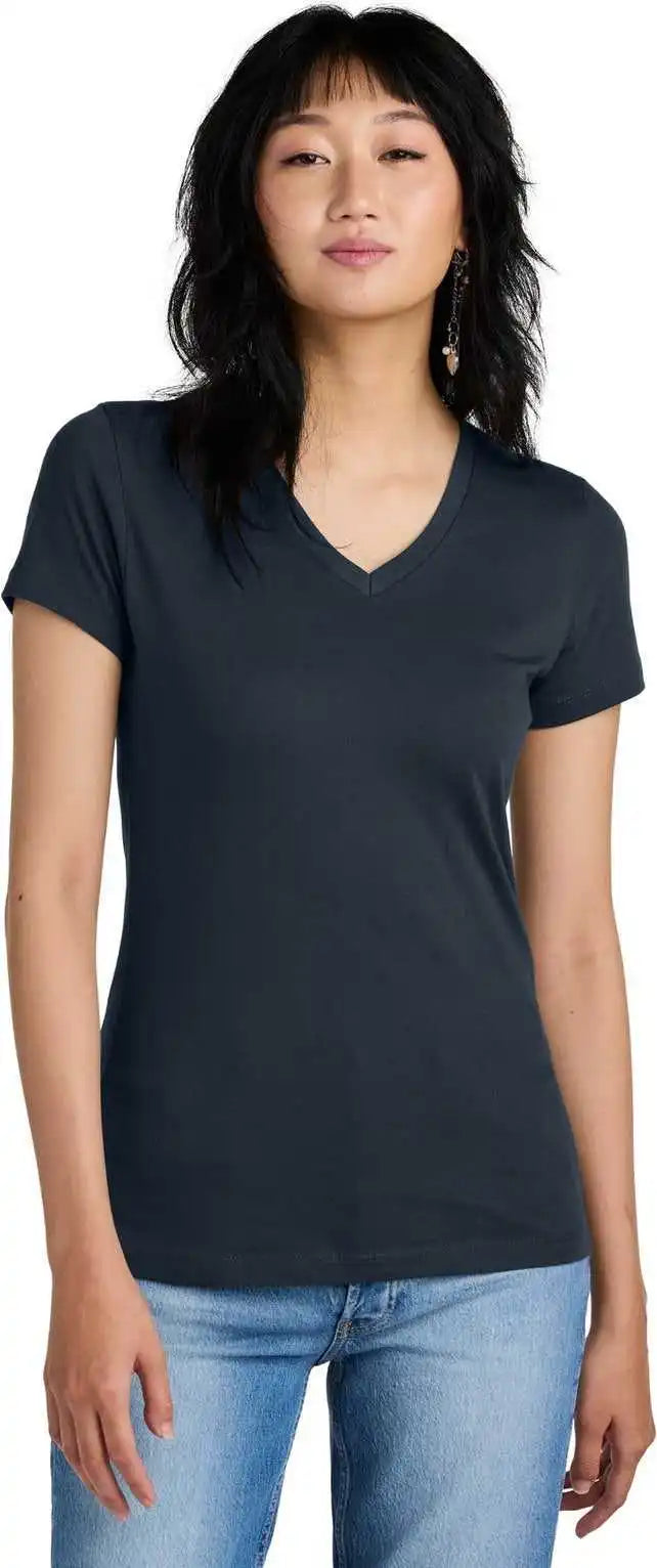 District Dm1170l Women’s Perfect Weight Vneck Tee - New Navy