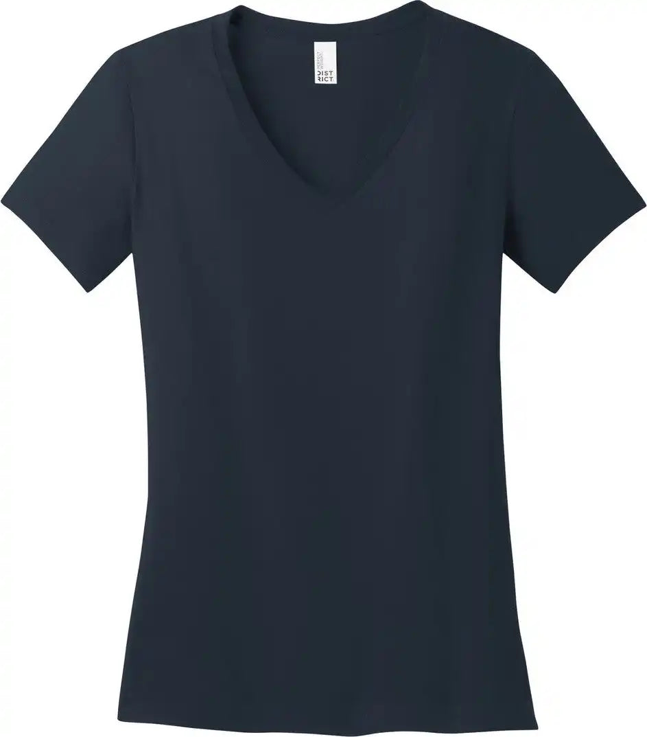 District Dm1170l Women’s Perfect Weight Vneck Tee - New Navy