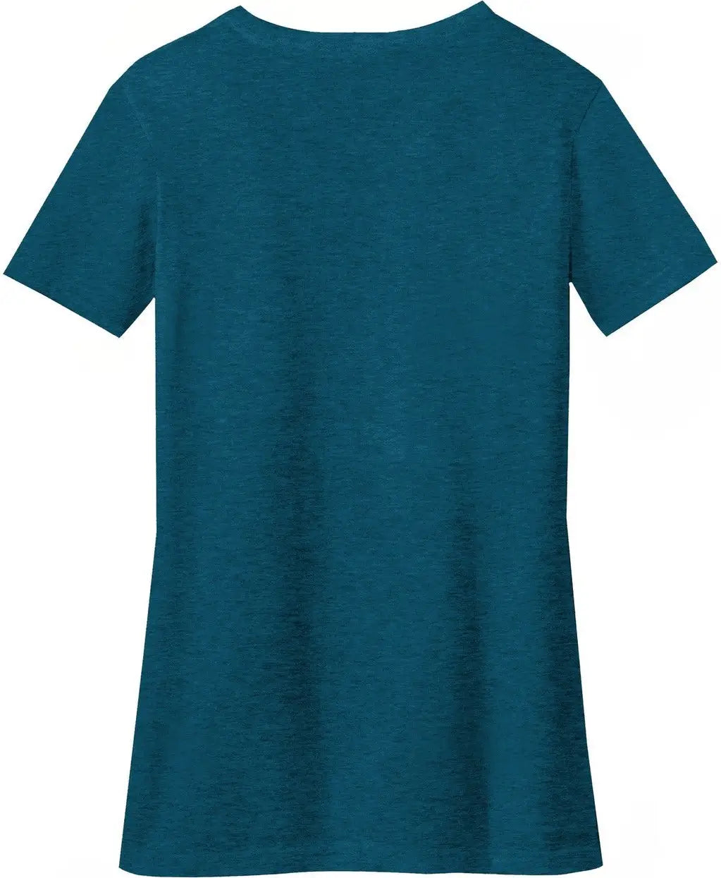 District Dm1190l Women’s Perfect Blend Cvc V-neck Tee - Deep Turquoise Fleck