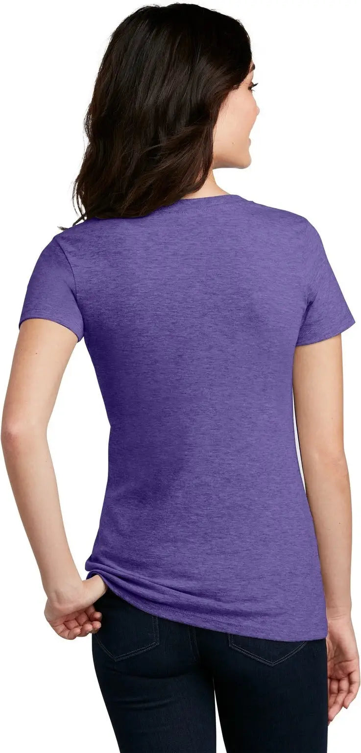 District Dm1190l Women’s Perfect Blend Cvc V-neck Tee - Heathered Purple