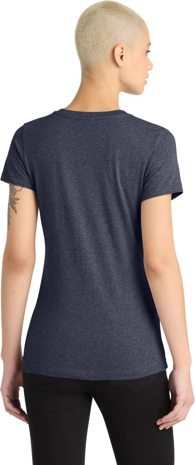 District Dm1190l Women’s Perfect Blend Cvc V-neck Tee - Heathered Navy