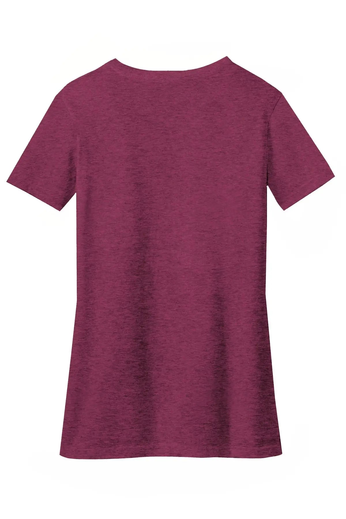 District Dm1190l Women’s Perfect Blend Cvc V-neck Tee - Raspberry Fleck