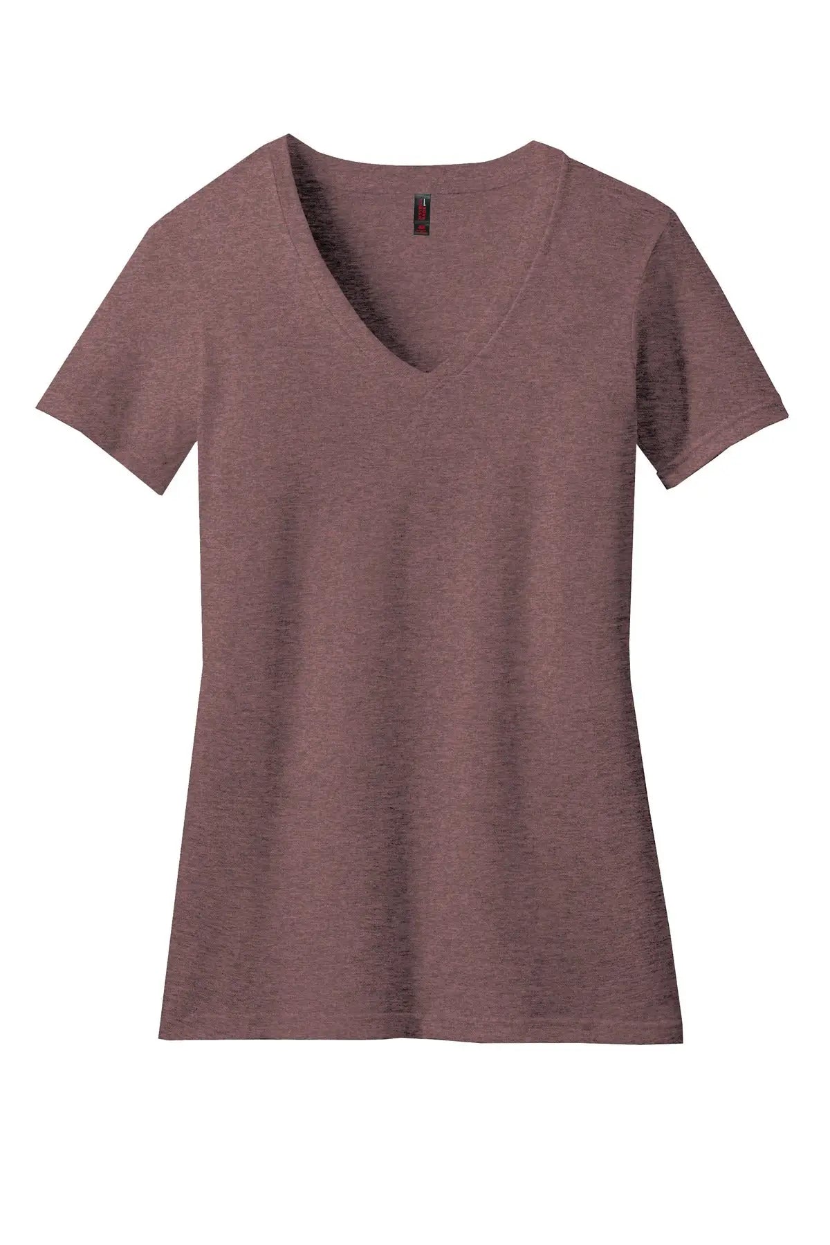 District Dm1190l Women’s Perfect Blend Cvc V-neck Tee - Rose Fleck