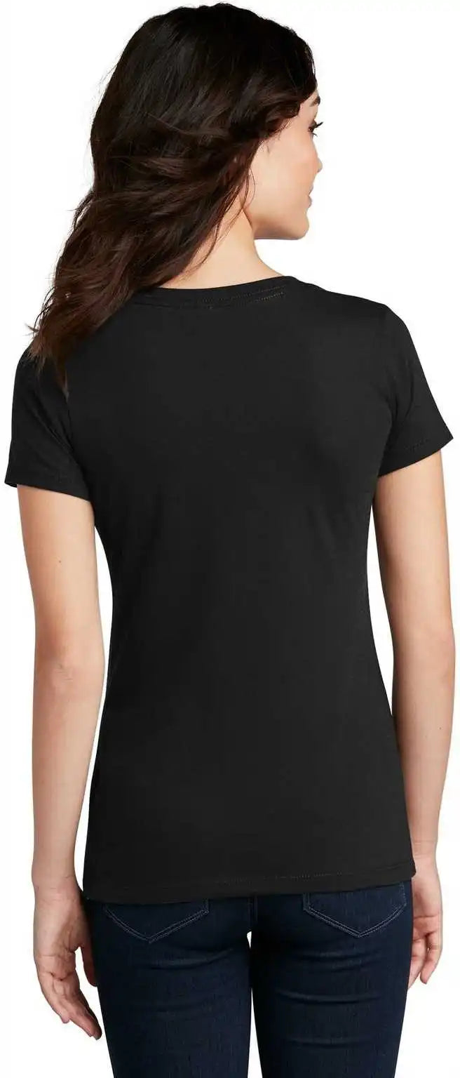 District Dm1190l Women’s Perfect Blend v Neck Tee Black