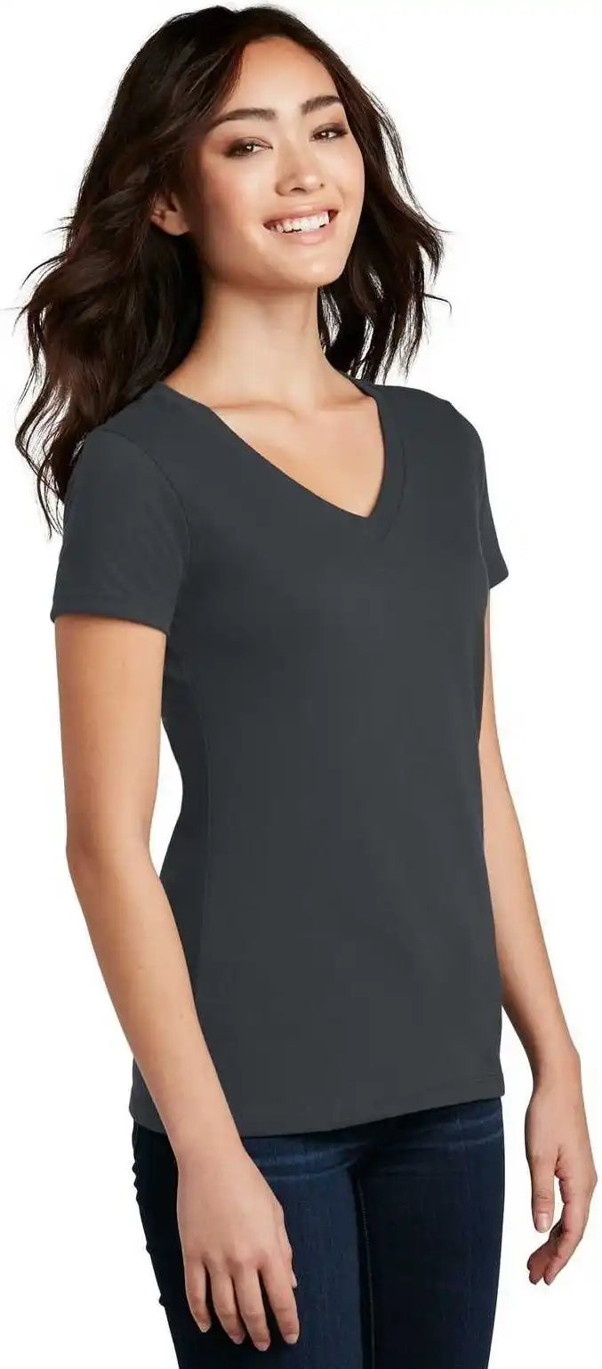 District Dm1190l Women’s Perfect Blend v Neck Tee Charcoal