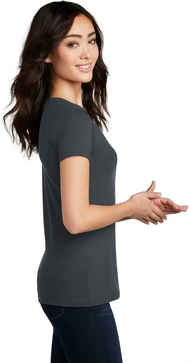 District Dm1190l Women’s Perfect Blend v Neck Tee Charcoal