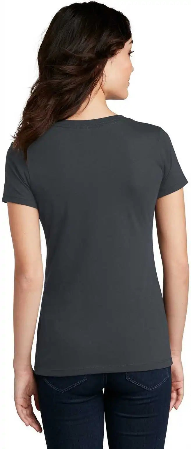 District Dm1190l Women’s Perfect Blend v Neck Tee Charcoal