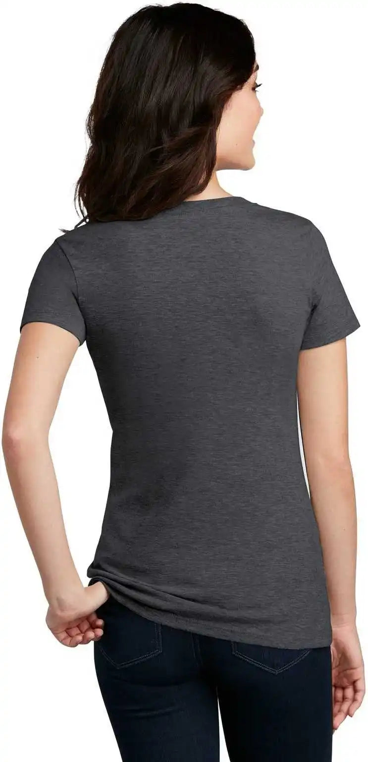 District Dm1190l Women’s Perfect Blend V-neck Tee - Heathered Charcoal