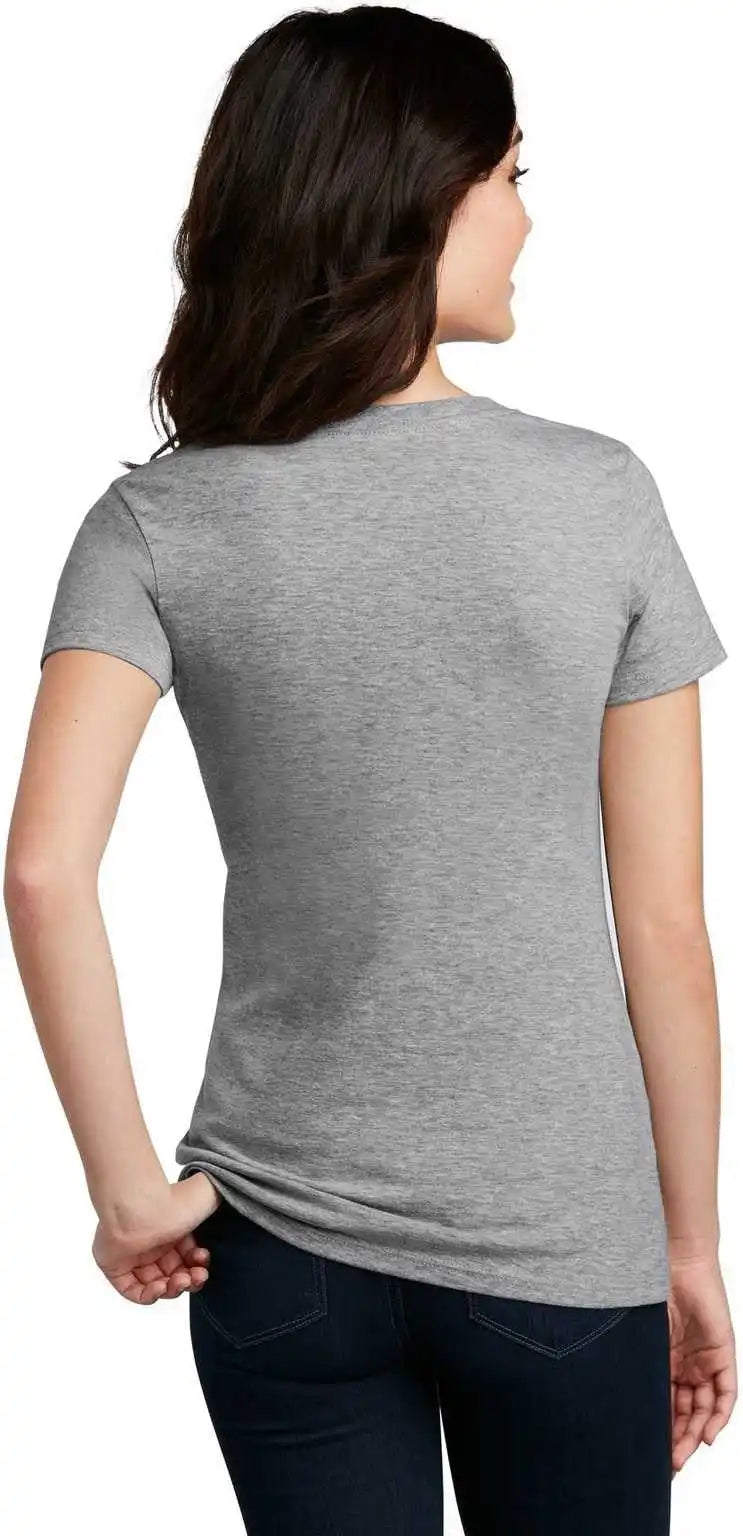 District Dm1190l Women’s Perfect Blend v Neck Tee Light Heather Gray